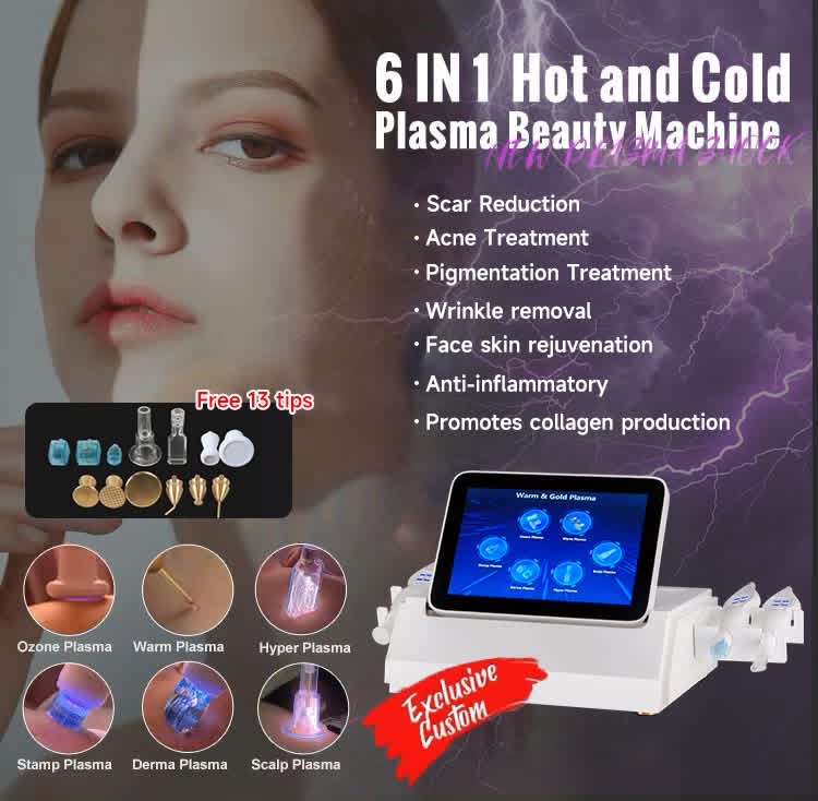 6 in 1 hot and cold plasma beauty machine